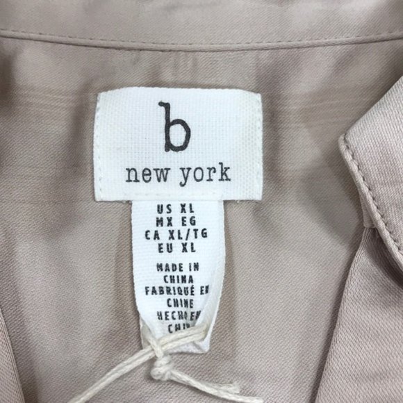 B New York Asymmetric Hem Shirt In Champagne - Picture 5 of 8